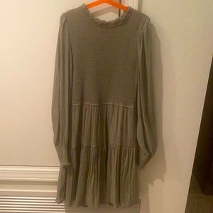 Olive smocked dressi